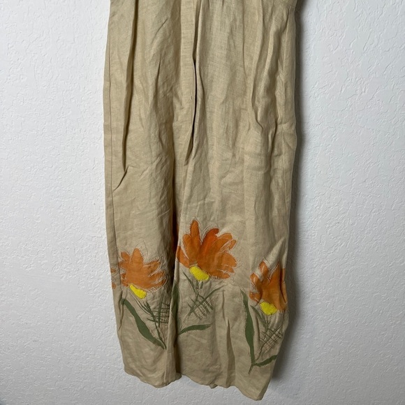 Silvia Tcherassi Cameron Puff Sleeve Linen-Blend Midi Dress - Picture 6 of 11